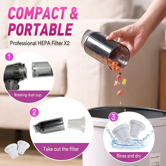 Car Vacuum Cleaner, 16000PA Portable Handheld Vacuum Cordless, with Brushless Motor, Grey