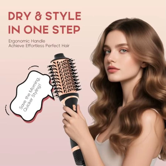 Hair Dryer Brush Set Multifunctional Hot Air Brush for Salon Blowouts Negative Ion Technology Quick Drying Shiny and Less Frizz