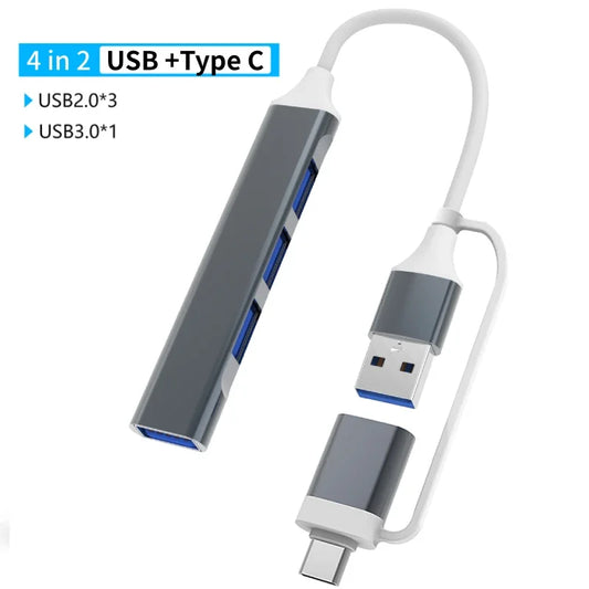 USB 3.0 Type C Adapter Docking Ststion USB 2.0 Port TF SD Card Reader Audio Output Multi-Hub Splitter for Macbook Pro Computer